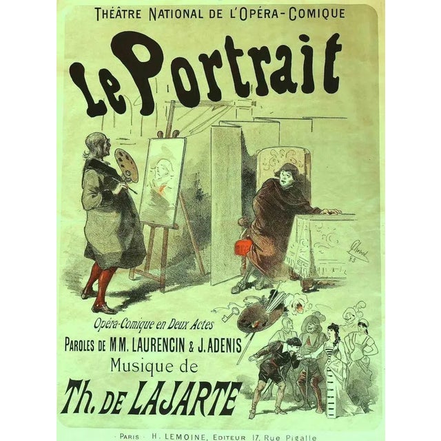 Le Portrait- Theatre Poster Opéra Comique is an original artwork realized by an artist of 20th century. Good condition....