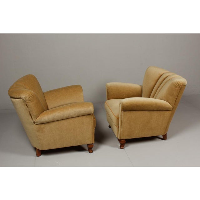 Set of Art Deco Velvet Armchairs, Germany, 1940s For Sale - Image 11 of 15