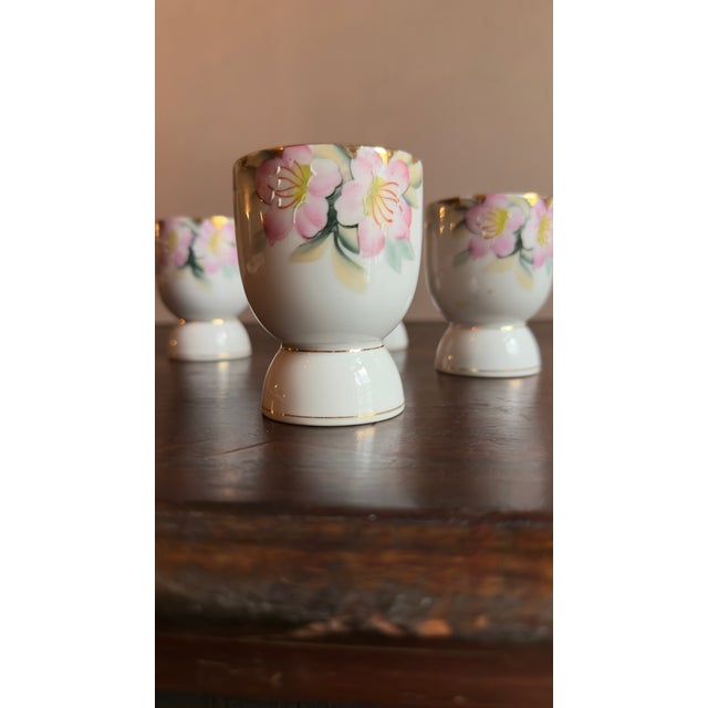 Antique, Early 20th Century Noritake Azalea Porcelain Egg Cups, Set of Four For Sale In New York - Image 6 of 8