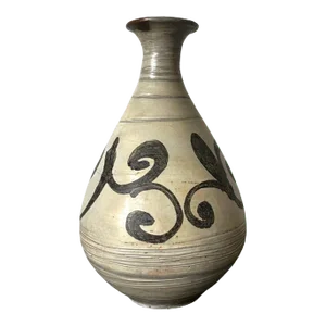 Korean Glazed Ceramic Vase Buncheong Ware Early Joseon Dynasty