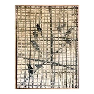 Original Signed Oil Painting “Java Rice Birds” For Sale