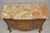 French Vintage French Louis XV Style Marquetry Inlay Marble Top Commode Dresser Chest For Sale - Image 3 of 18
