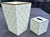 Neoclassical Allen G Designs Hand-Painted Ivory & Gold Wastebasket & Tissue Box Set For Sale - Image 3 of 11