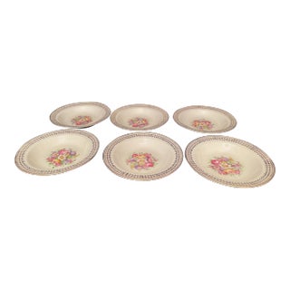 Mid 20th Century 22 Karat Gold Serving Bowls- Set of 6 For Sale