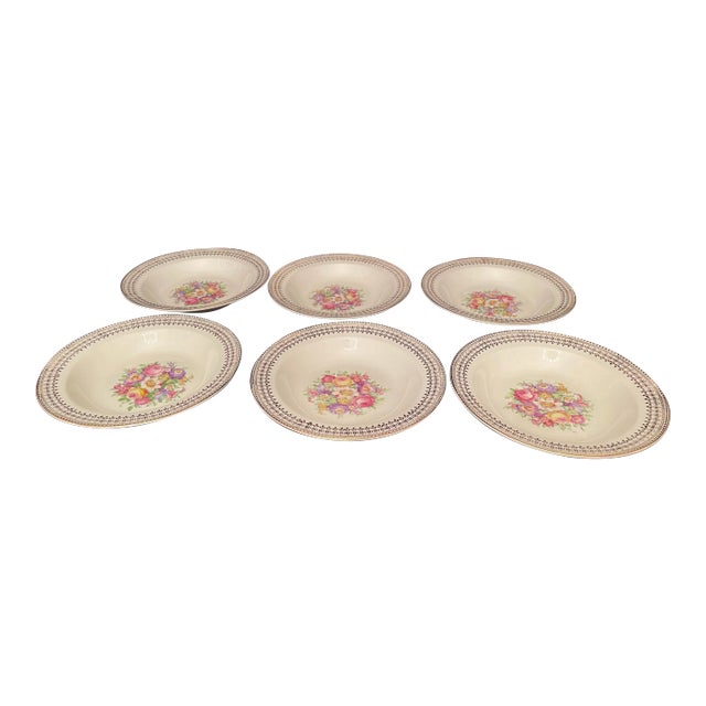 Mid 20th Century 22 Karat Gold Serving Bowls- Set of 6 For Sale