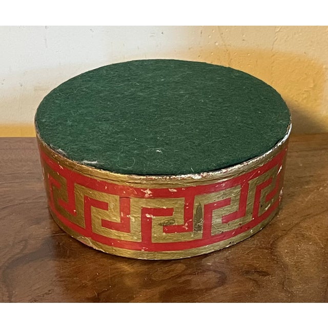 Antique Early 19th Century English Regency Red Lacquer Wine Bottle Decanter Coaster With Gilt Greek Key Design For Sale - Image 10 of 10