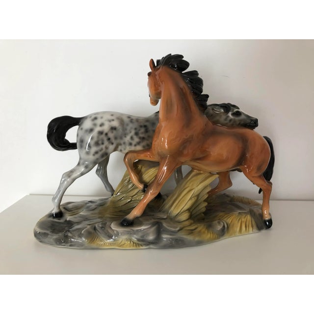 Ceramic Horses Figurine from Ronzan, 1940 For Sale - Image 6 of 11