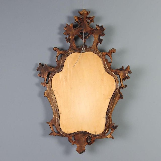 Gold Giltwood Mirror in the style of Barocchetto For Sale - Image 8 of 9