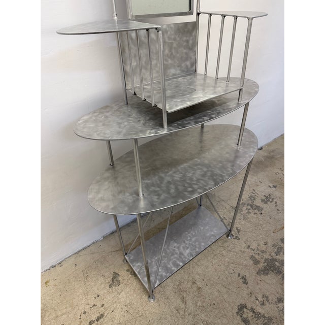 Handcrafted Artisan Entry / Foyer Table or Tall Vanity With Mirror, 1990s For Sale - Image 9 of 18