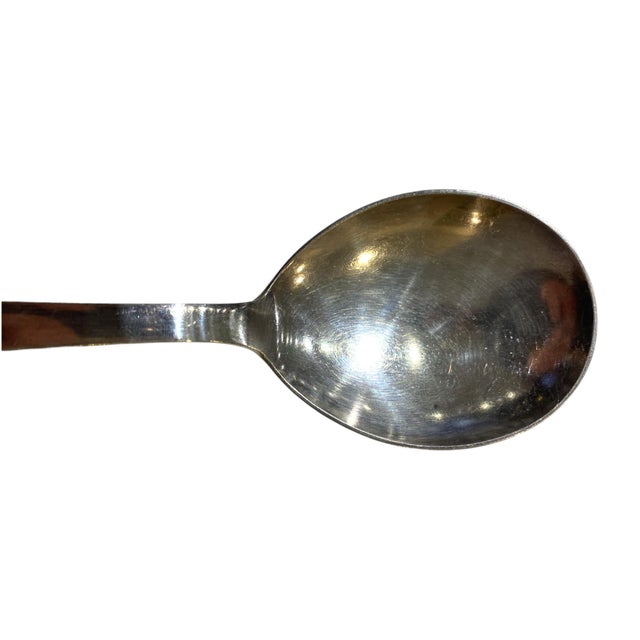 Silver A. Prip Art Nouveau Danish Silver-Plate Spoon & Fork Serving Set, Early 20th C., Grandfather of John Prip For Sale - Image 8 of 9