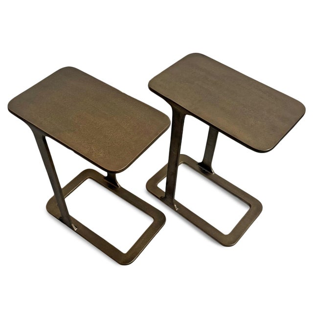 Modern Brass Portal End Table For Sale - Image 12 of 12