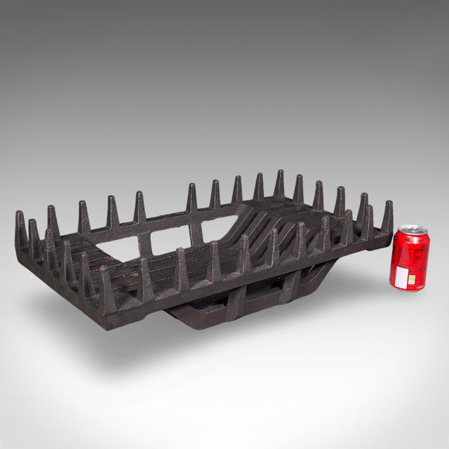 Metal Antique Fireplace Set, English Cast Iron, Fire Basket, Mulling Andiron, Georgian For Sale - Image 7 of 11