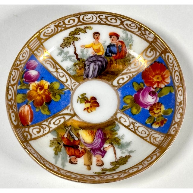 Helena Wolfsohn Helena Wolfsohn Dresden Miniature Cup & Saucer With Augustus Rex Mark c.1879-83 For Sale - Image 4 of 15
