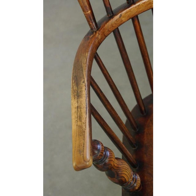 Wood English Highback Windsor Dining Room Chair For Sale - Image 7 of 11
