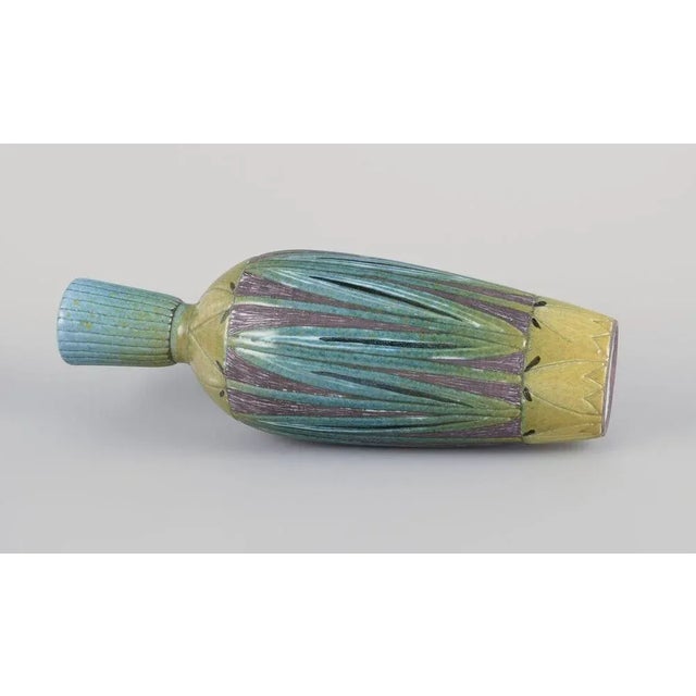 Sweden. Ceramic Vase with Polychrome Glaze and Floral Motifs from Upsala Ekeby For Sale - Image 5 of 8