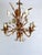 Mid-Century Modern Gilt Tole Floral and Wheat Chandelier, 1960 For Sale - Image 3 of 18