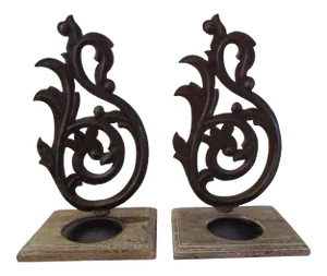 Rustic Wood & Metal Candle Holders