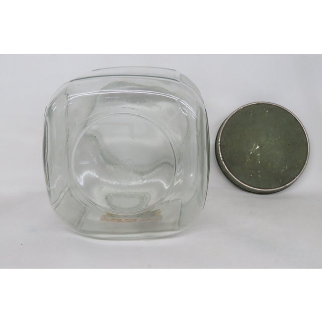 Anchor Hocking Large Square Cookie Jar Cannister Container With Green Lid 4480b For Sale - Image 13 of 15