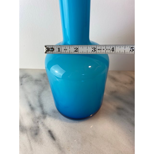 Holmegaard Otto Brauer for Holmegaard “Gulvvase” Blue Cased Glass Vase — Danish Modern, 1960s For Sale - Image 4 of 6