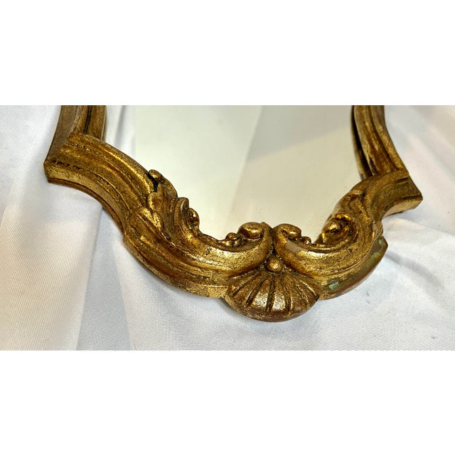 Gold Vintage Belgian Rococo Style Gilded Mirror For Sale - Image 8 of 10