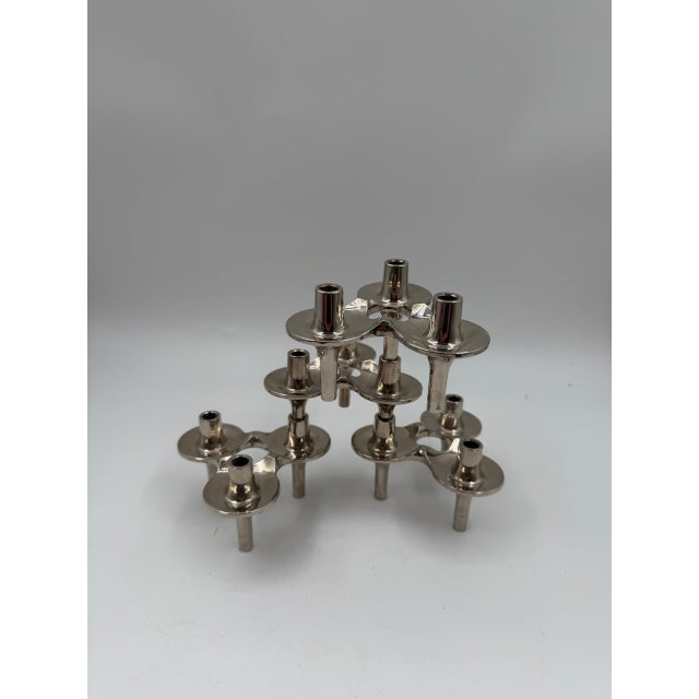 Mid-Century Modern Silver-Plated Taper Holders by Stoff for BMF, West Germany, 1950s, Set of 4 For Sale - Image 14 of 14
