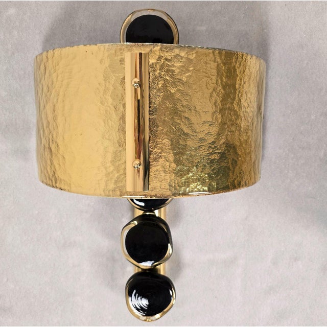 Pair of Gold Murano Glass, Mid Century Modern Sconces, Italy 1980s For Sale In Dallas - Image 6 of 11