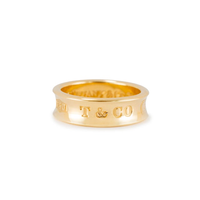 Vintage Tiffany & Co. 1837 Medium Model 18k Yellow Gold Concave Band Ring, Size 6.5 For Sale In Houston - Image 6 of 8