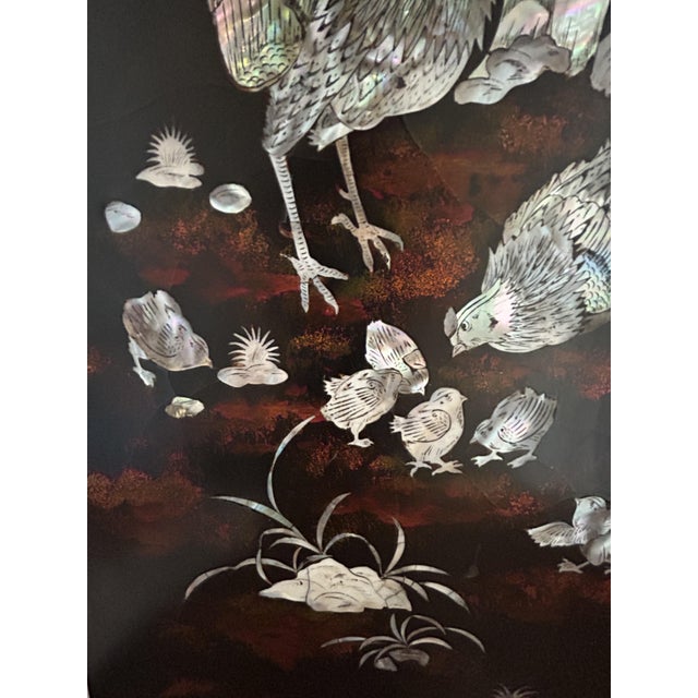 Vietnamese Lacquer Panel from Hong Phuoc, 1950s For Sale - Image 9 of 14