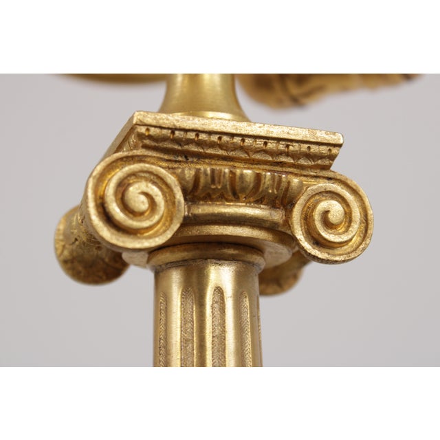 Antique French Empire Figural Bronze & Marble Figural Lamps - a Pair For Sale - Image 15 of 18