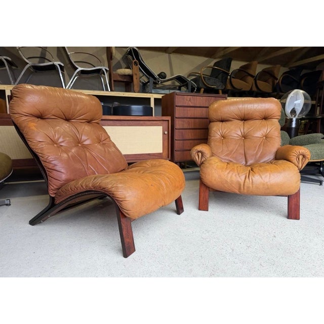 Mid-Century Modern Norwegian Tan Leather Lounge Chair by Oddvin Rykken for Rybo Rykken & Co For Sale - Image 18 of 18