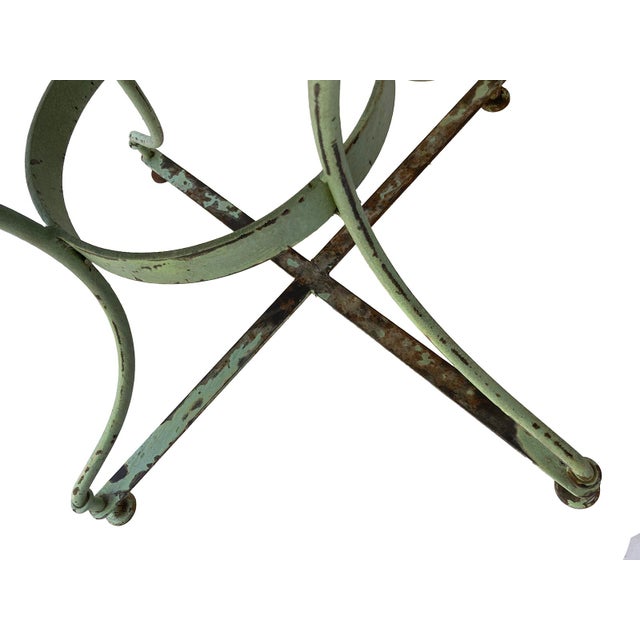 Rustic Antque Garden Table W/Patina Base For Sale - Image 11 of 11