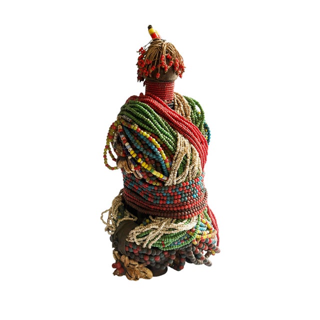 African Vintage African Beaded Fali Namji Fertility Doll Cameroon 10" H For Sale - Image 3 of 6