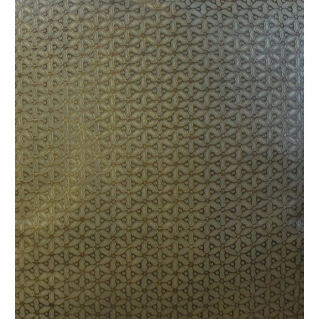 Embossed Brazilian Tanned Leather Green Floral Feather/Down Pillow For Sale - Image 4 of 9