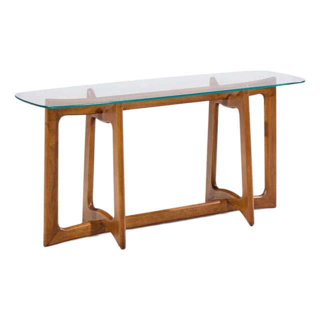 Adrian Pearsall for Craft Associates Mid Century Sculptural Walnut Console Table For Sale