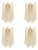Italian Gold Wall Sconce with Murano Conchiglie Glass by Simoeng, Set of 4 For Sale
