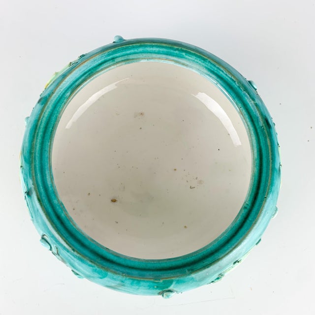 Vintage Lidded Ceramic Italy Bowl Jar Lidded Italian Pottery Floral Trinket Dish For Sale - Image 10 of 12