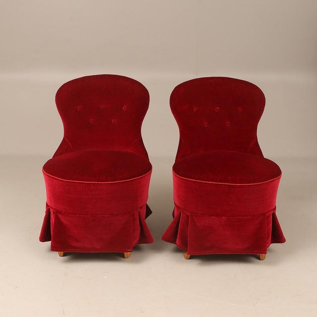 Textile Swedish Emma Chairs, 1930s, Set of 2 For Sale - Image 7 of 11