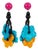 Angela Caputi Saffron and Turquoise Flower Resin Clip Earrings For Sale