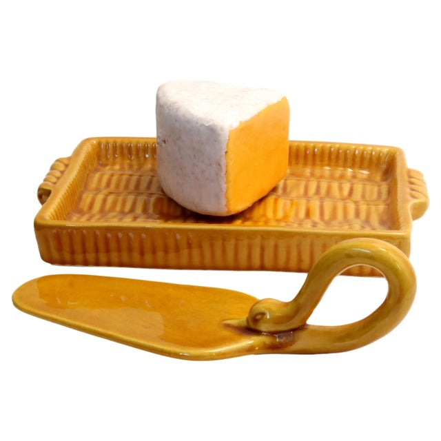 Mid-Century Modern Vintage Mid-Century French Majolica Cheese Dish For Sale - Image 3 of 5