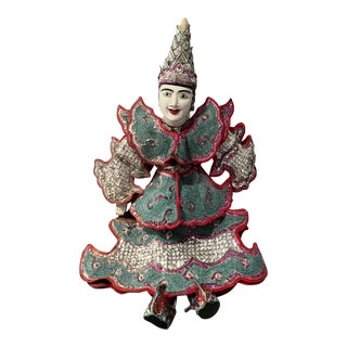 Large Vintage Burmese Marionette Thai Dress For Sale