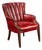 Vintage Leather Channel-Back Armchair With Nailhead Trim in Red For Sale