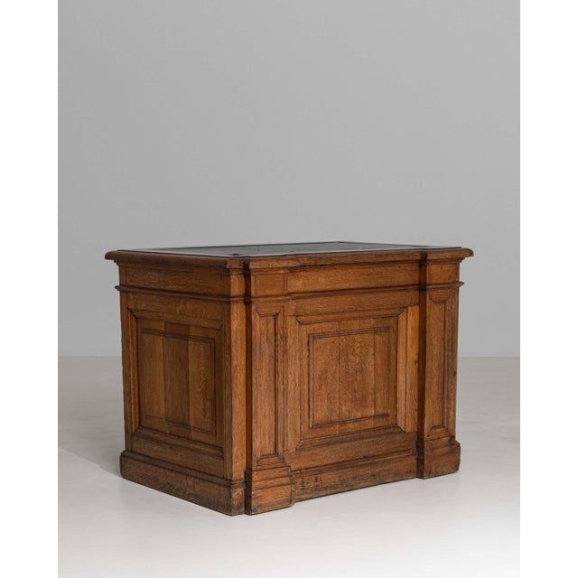 1870s French Neoclassical Oak Desk With Oilcloth Top For Sale In Greensboro - Image 6 of 18