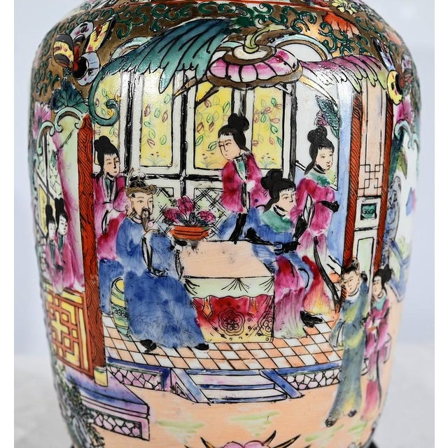 Ceramic Canton Porcelain Lamp, China, Late 19th Century For Sale - Image 7 of 18