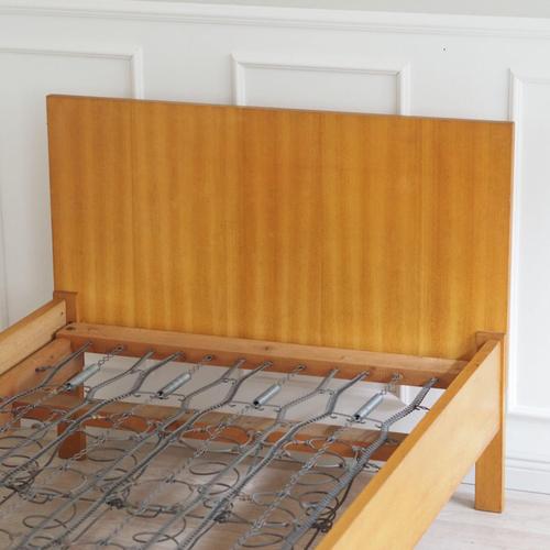 Mid-Century Wooden Bed with Spring Core Slatted Base, 1950 For Sale - Image 4 of 16