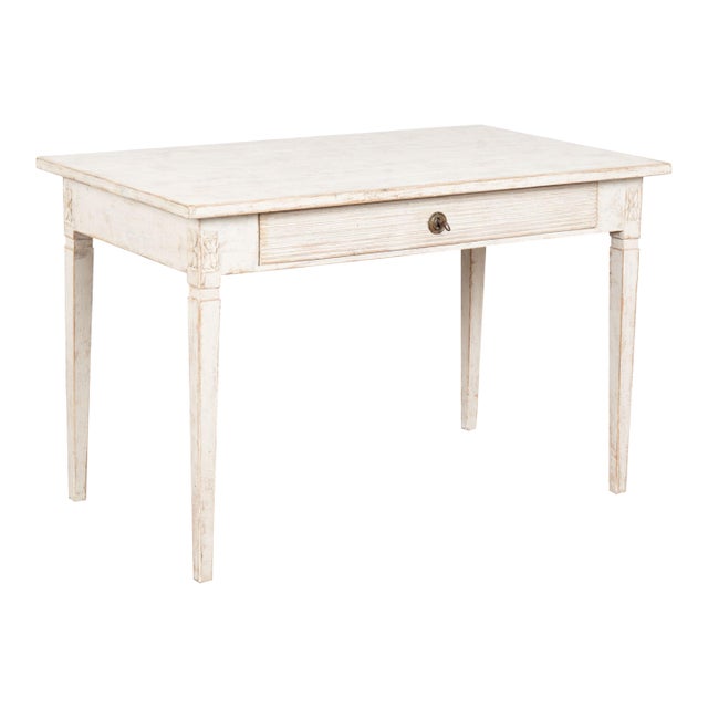 19th Century Swedish White Painted Desk or Side Table For Sale