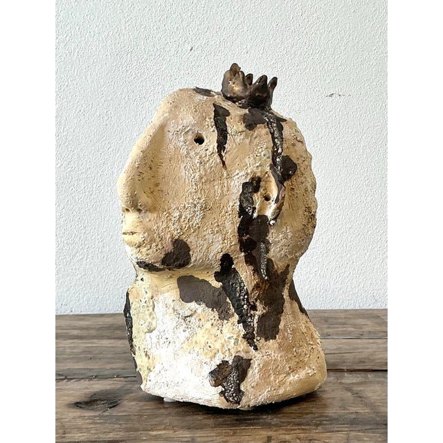 Ceramic Vintage Original Studio Pottery Bust For Sale - Image 7 of 12
