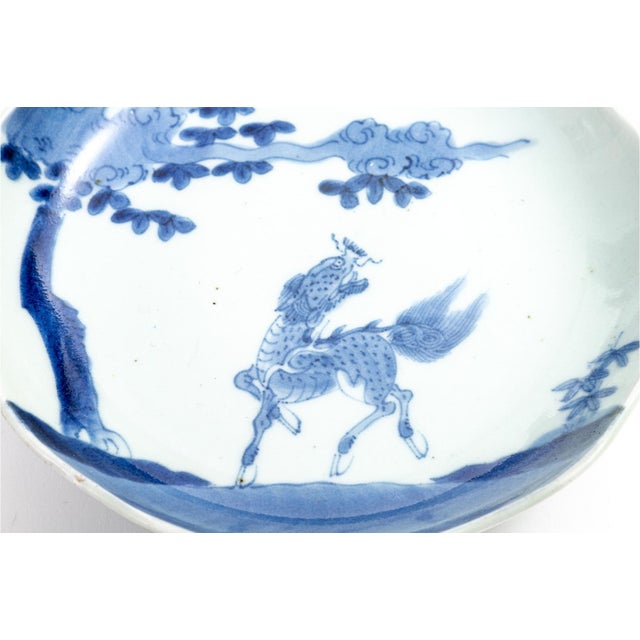 Antique 19th Century Chinese Blue and White Porcelain Qilin Dishes - A Pair For Sale - Image 9 of 13
