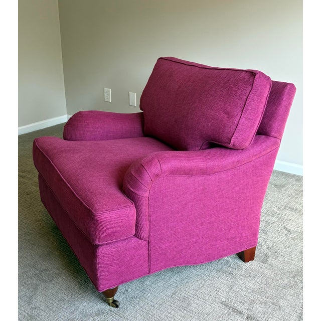 Late 20th Century Baker Furniture Fuchsia Lounge Chair & Ottoman For Sale In Charlotte - Image 6 of 12
