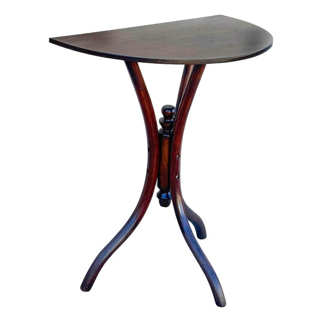 Late Victorian Bent Oak Small Tri-Leg Console Table by Jacob & Josef Kohn For Sale