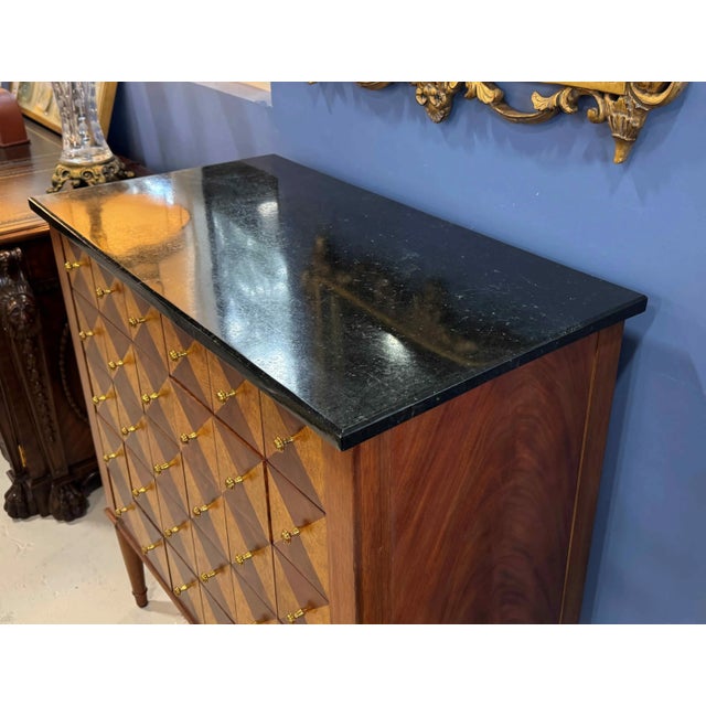 Wood Maitland Smith Marble Top Apothecary Chest For Sale - Image 7 of 14